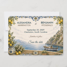 Amalfi-kusten | Medelhavet italiensk kakelbröllop Spara Datumet