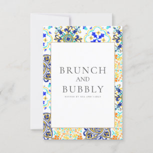 Amalfi Kusten Mediterranean Tile Möhippa Card Inbjudningar