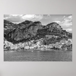 Amalfi Kusten monokromatisk Poster