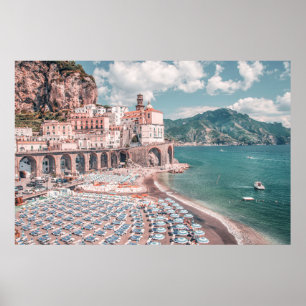 Amalfi Kusten Pastel Photography Print Poster
