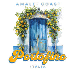 Amalfi Kusten Portofino La Dolce Vita Italia Lemon T Shirt