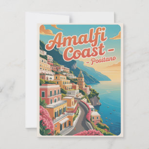 Amalfi Kusten Positano Vintage Vykort