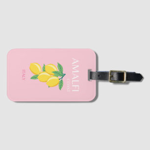 Amalfi Kusten, Preppy Art, Rosa, Travel Bagagebricka