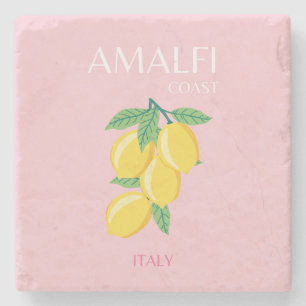 Amalfi Kusten, Preppy Art, Rosa, Travel Stenunderlägg