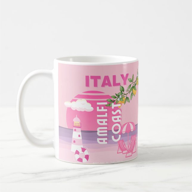 Amalfi Kusten, Preppy Travel, Rosa Kaffemugg (Vänster)