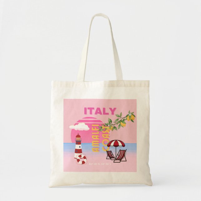 Amalfi Kusten, Preppy Travel, Rosa Tygkasse (Framsidan)