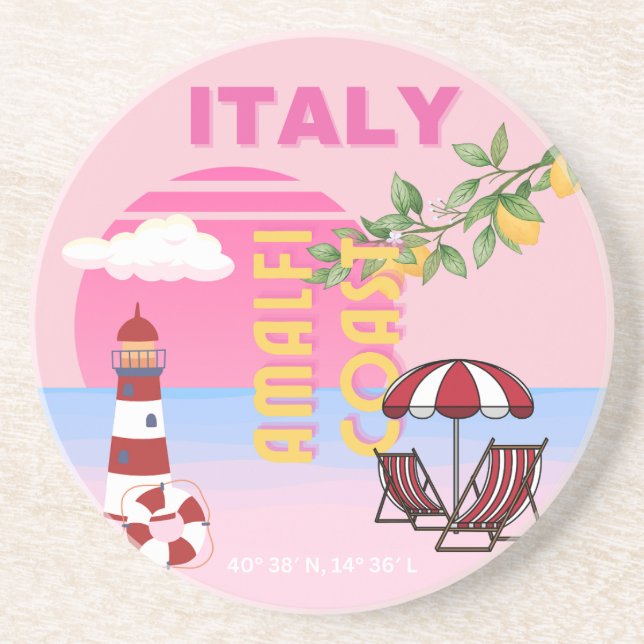 Amalfi Kusten, Preppy Travel, Rosa Underlägg (Framsidan)