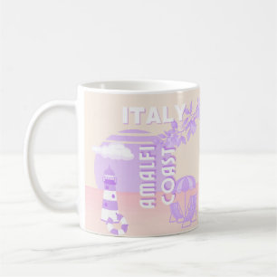 Amalfi-kusten, Resekonst, Preppy Resa, Pastell Kaffemugg