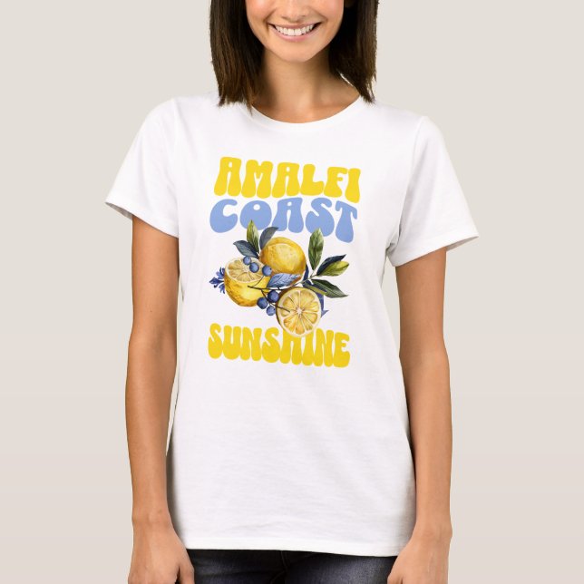 Amalfi Kusten Sunshine Lemons T Shirt (Framsida)