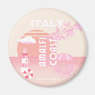 Amalfi Kusten, Travel Art, Preppy Travel, Pastel Magnet