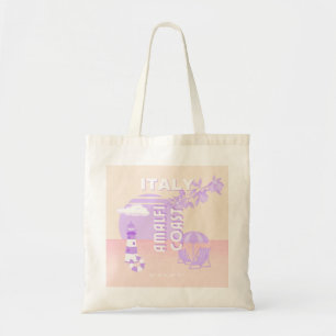 Amalfi Kusten, Travel Art, Preppy Travel, Pastel Tygkasse