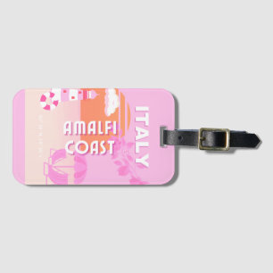 Amalfi Kusten, Travel Art, Preppy Travel, Rosa Bagagebricka