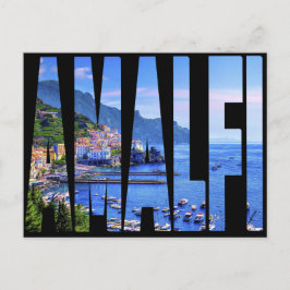 Amalfi Kusten Typography Modern Photo Travel Vykort