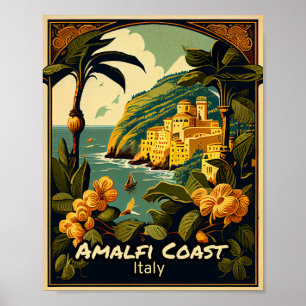 Amalfi Kusten Vintage Poster