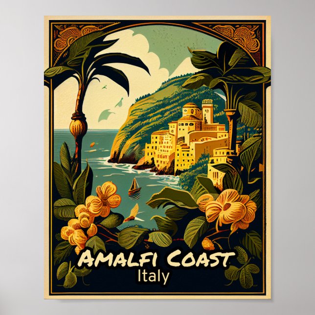 Amalfi Kusten Vintage Poster (Framsidan)
