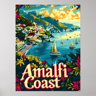 Amalfi Kusten Vintage Poster
