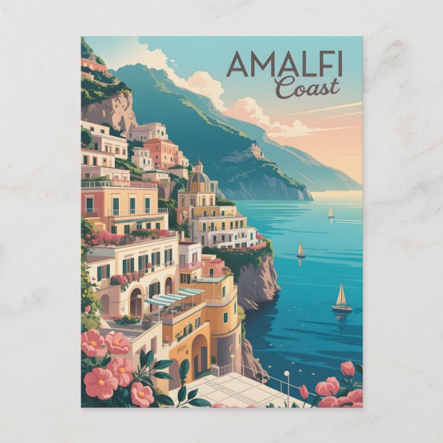 Amalfi Kusten vintage Vykort (Framsida)