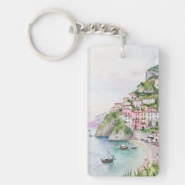 Amalfi Kusten Watercolor Keychain