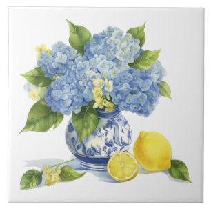 Amalfi Kusten Watercolor Mediterranean Lemon Kakelplatta