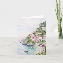 Amalfi Kusten Watercolor Stationery Kort