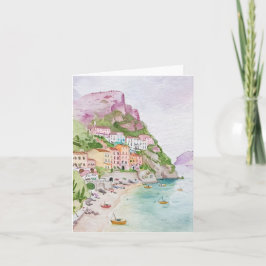 Amalfi Kusten Watercolor Stationery Kort