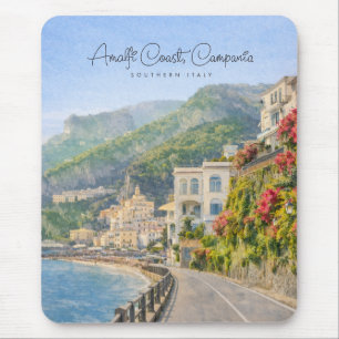 Amalfi-kustens akvarell romantiska resminne musmatta