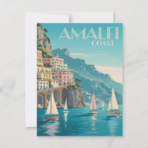 Amalfi-kustens art deco vykort