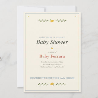 Amalfi-kustens baby shower-inbjudan