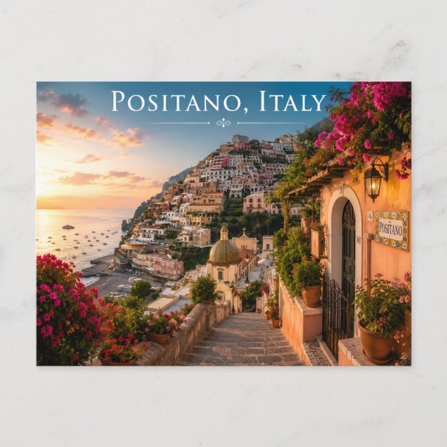 Amalfi-kustens gyllene timme vykort (Framsida)