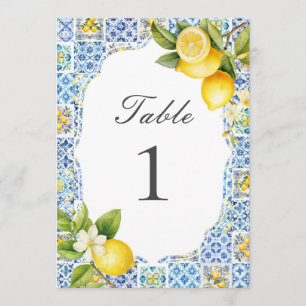 Amalfi-kustens italienska citrondetaljer bordskort
