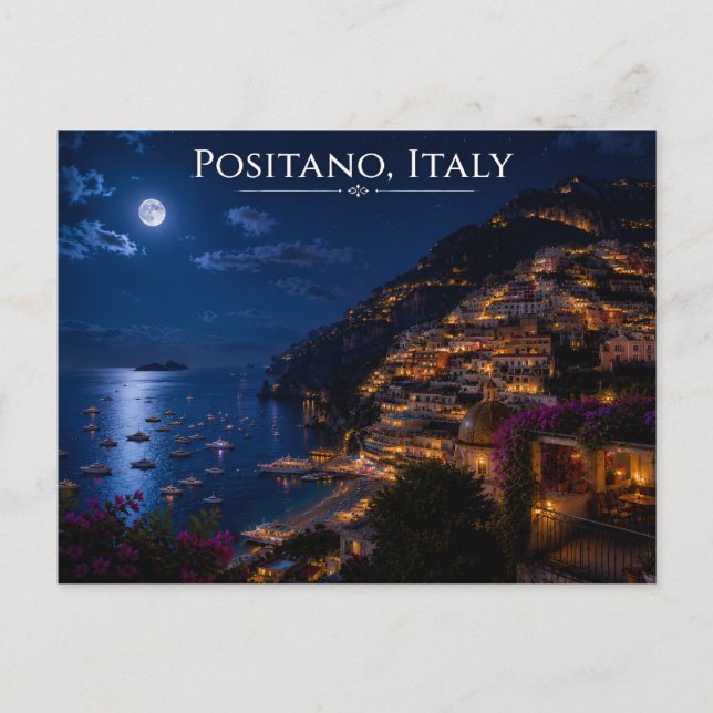 Amalfi-kustens månsken Landskapsresor Konsttryck Vykort (Framsida)