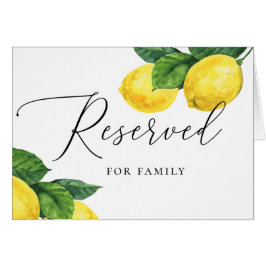 Amalfi Lemon Bröllop | Rustic Citrus Reserved Sign OBS Kort