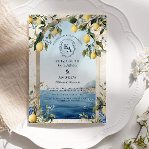 Amalfi Lemon Italienska Kusten Bröllop Inbjudningar