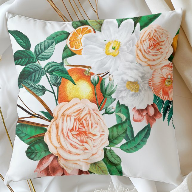 Amalfi Orange Pillow | Italienska Citrus Blommigt  Kudde (Skapare uppladdad)