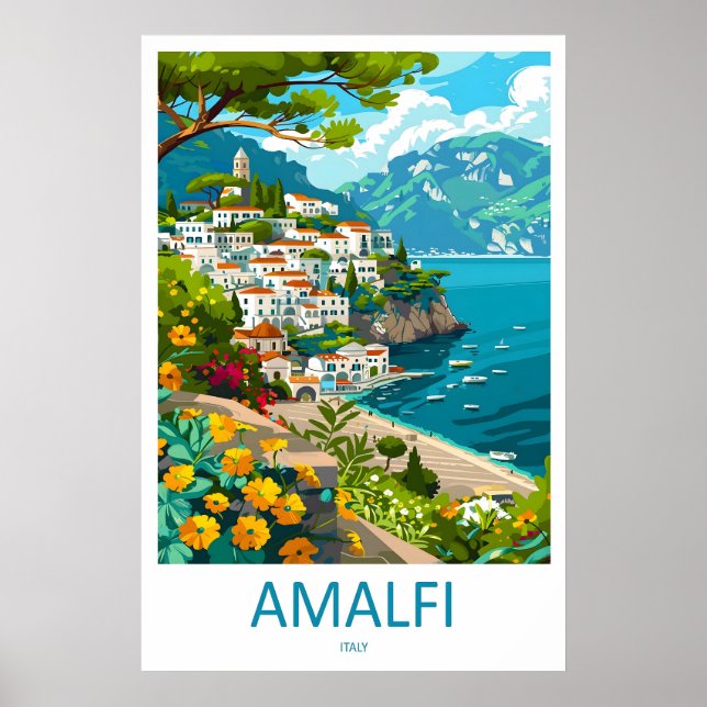Amalfi Park Affisch Skidresa NationellVintage (Framsidan)