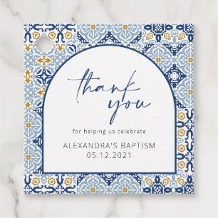 Amalfi Positano Mediterranean Blue Tile Tack Gåvor Etiketter