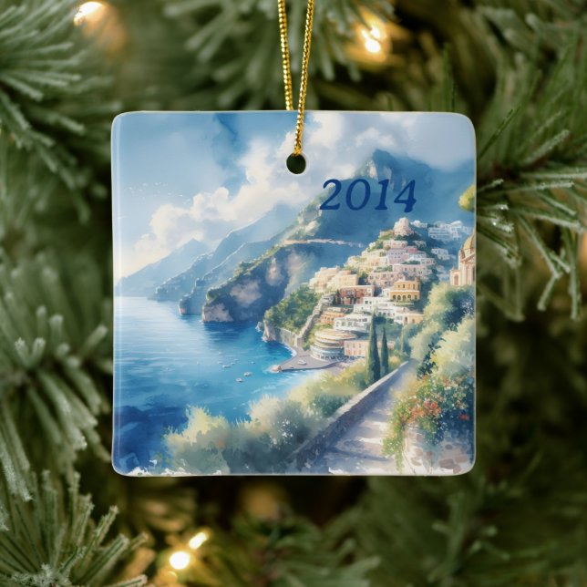 Amalfi Positano Romantic Travel Anniury Gift Julgransprydnad Keramik (Träd)