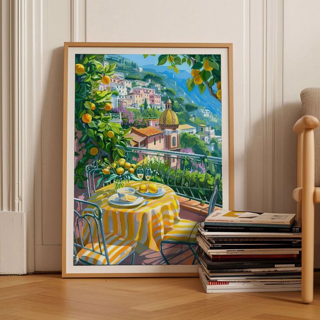 Amalfi Print Amalfi Coast Illustration Amalfi Post Poster (Skapare uppladdad)