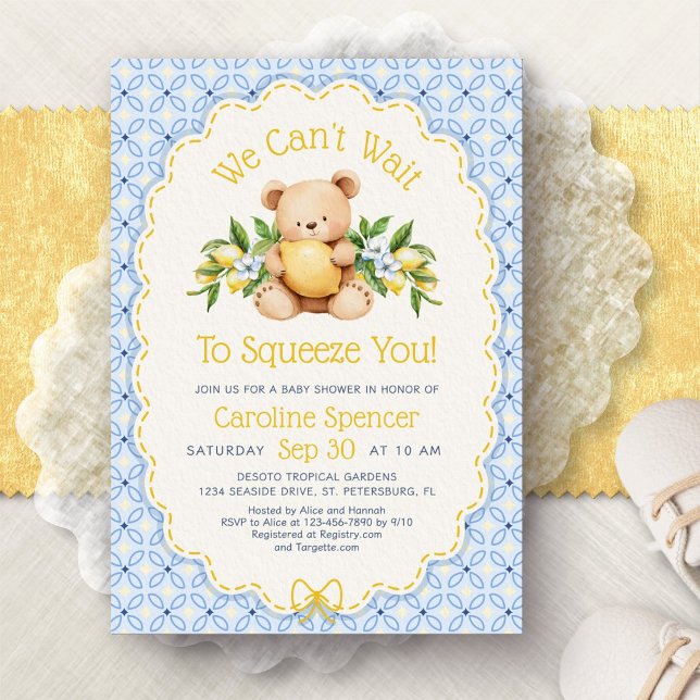 Amalfi Squeeze You Lemon Baby Shower Inbjudan (Skapare uppladdad)