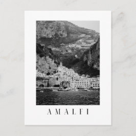 Amalfi stad vykort i svart och vitt