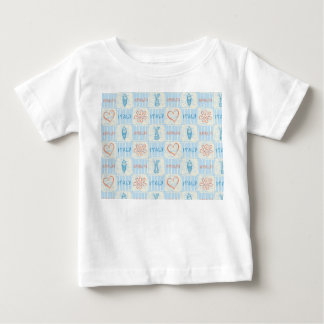 Amalfi stil blå och terrakotta sömlöst mönster t shirt