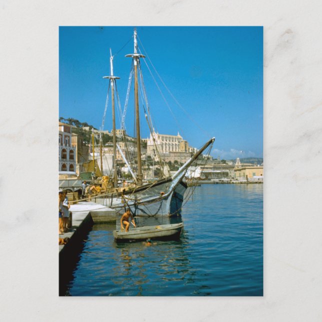 Amalfi, vattenfront med fiskebåt vykort (Framsida)