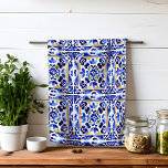 Amalfi Vietnamri italiensk blå plattor Medelhavet Kökshandduk<br><div class="desc">Amalfi Positano Vietnam blue Majolica-pannor,  blåvita blåvita och gult handdukar för kökshanddukar till hemdekorpresenter</div>