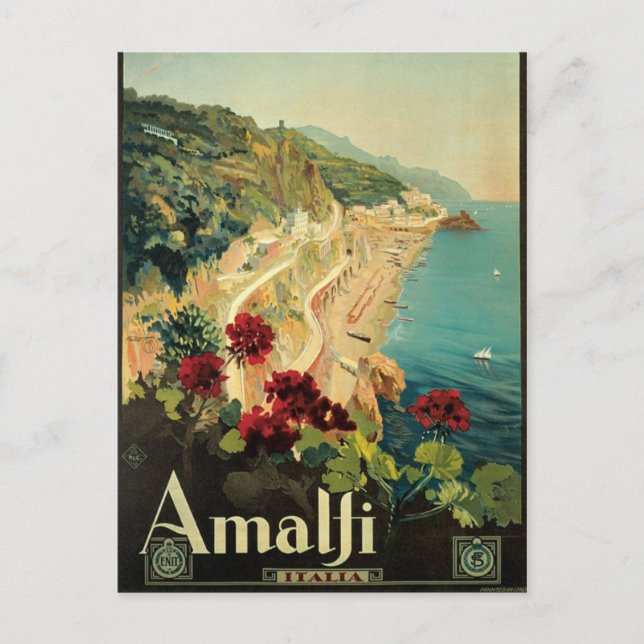 Amalfi Vintage Italienskt vykort (Framsida)