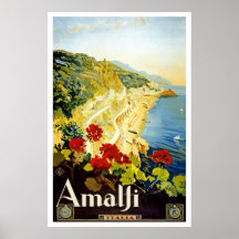 "Amalfi" Vintage resor Poster