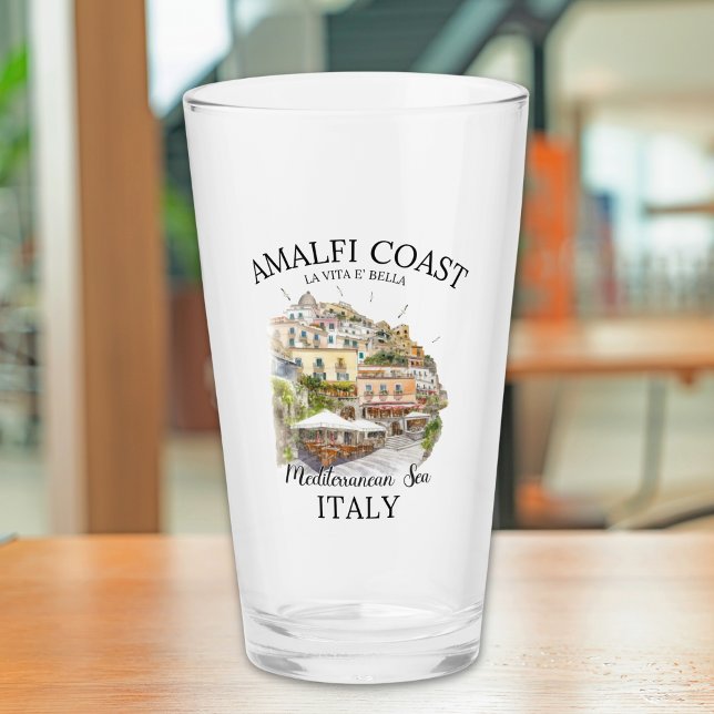 Amalfi Watercolor Travel Art Print Glaskopp (Skapare uppladdad)