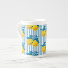 Amalfigula Gula Citron Medelhavsstil Benporslin Mugg