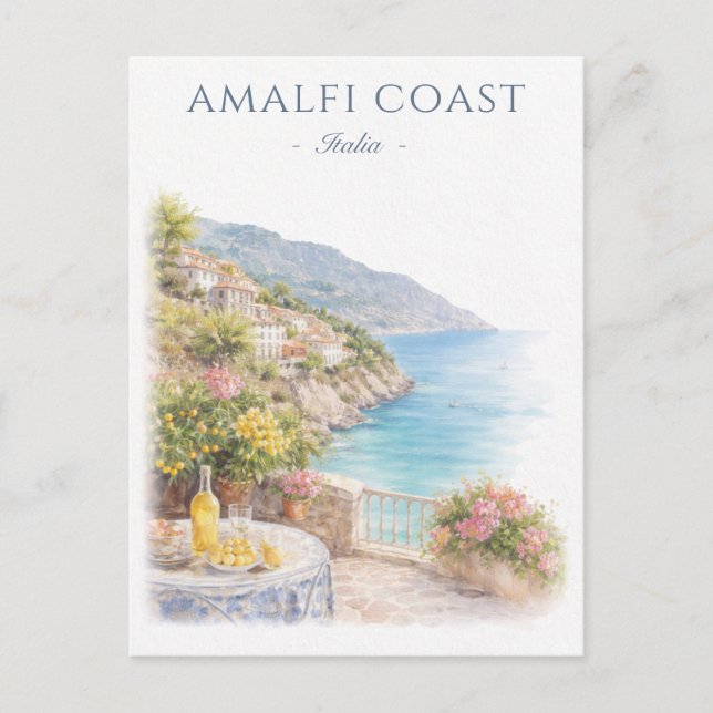 Amalfikusten Italien Semester Resa Vykort (Framsida)