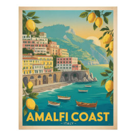 Amalfikusten Italien Vintage Resa Fototryck