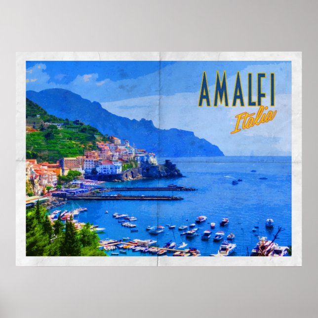 Amalfikustens Vintage Resor Poster (Framsidan)